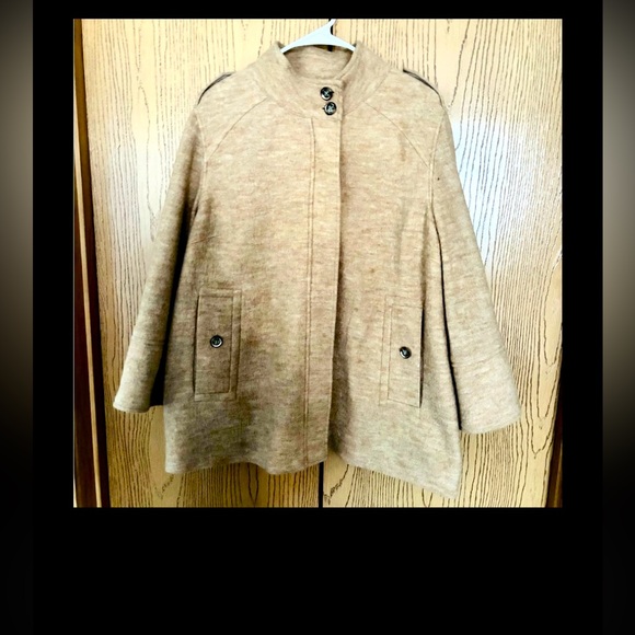 CHICOS Boiled Wool Camel Jacket, with a FREE Wool Scarf as a Bonus! - Picture 3 of 16